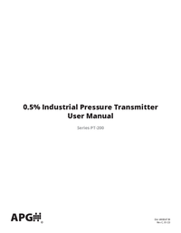 Thumbnail of document Manual - PT-200 Pressure Transducer